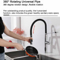 Aquacubic Chrome long neck upc Single-Handle Kitchen Faucet With flexible kitchen hose